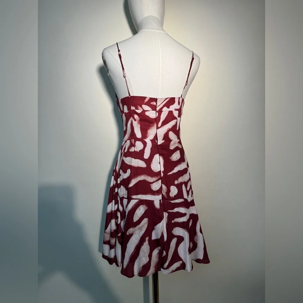 Finders Keepers Red and White Patterned Mini Dress - Picture 3 of 8